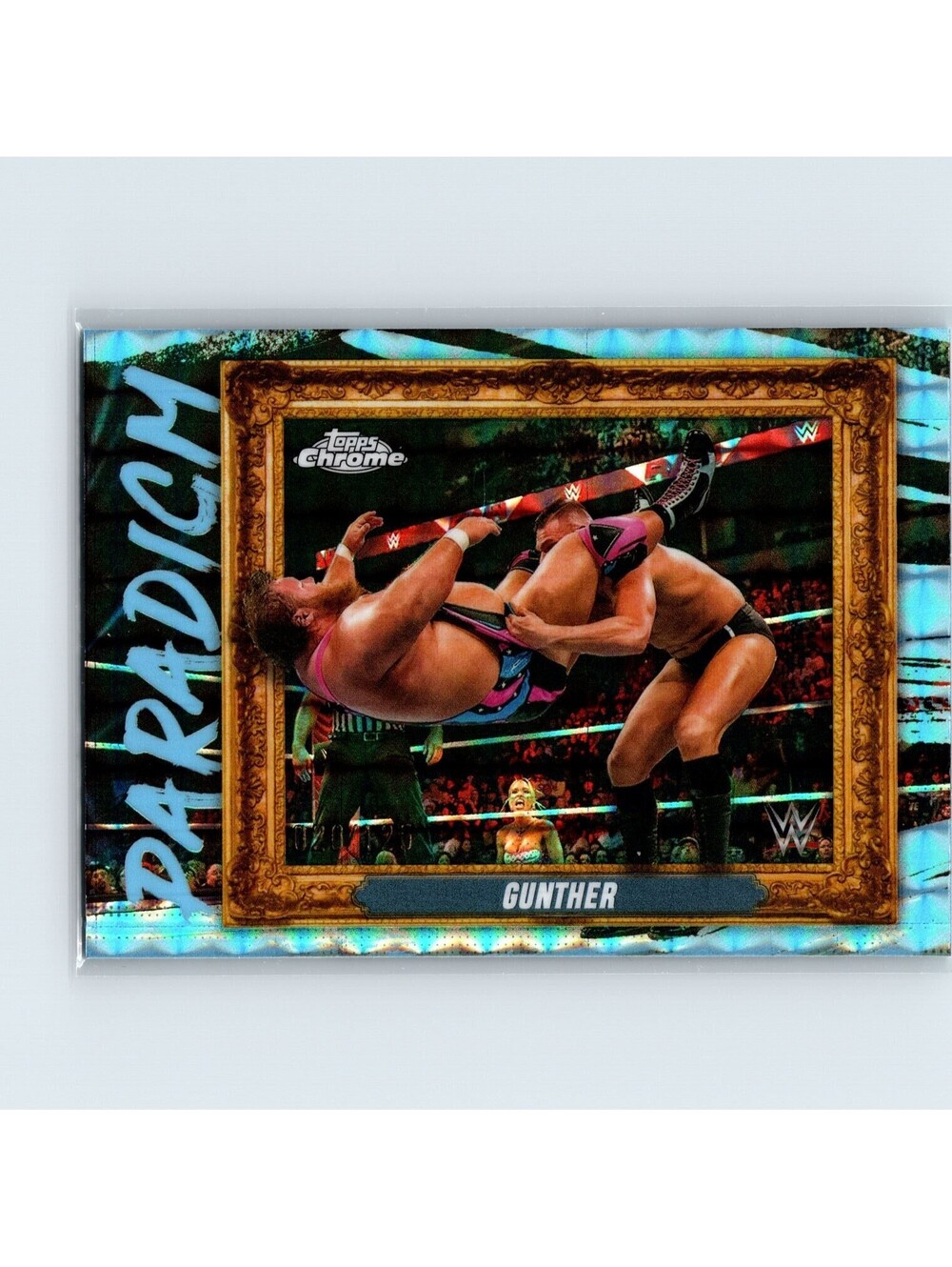 2025 Topps Chrome WWE Gunther #PAR-GNT Paradigm Aqua Geometric #/125 WWE